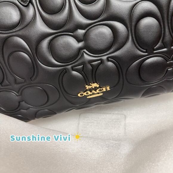 NWT Coach Large Maggie Tote Bag In Blocked Signature Leather CY672 Black - Picture 6 of 9